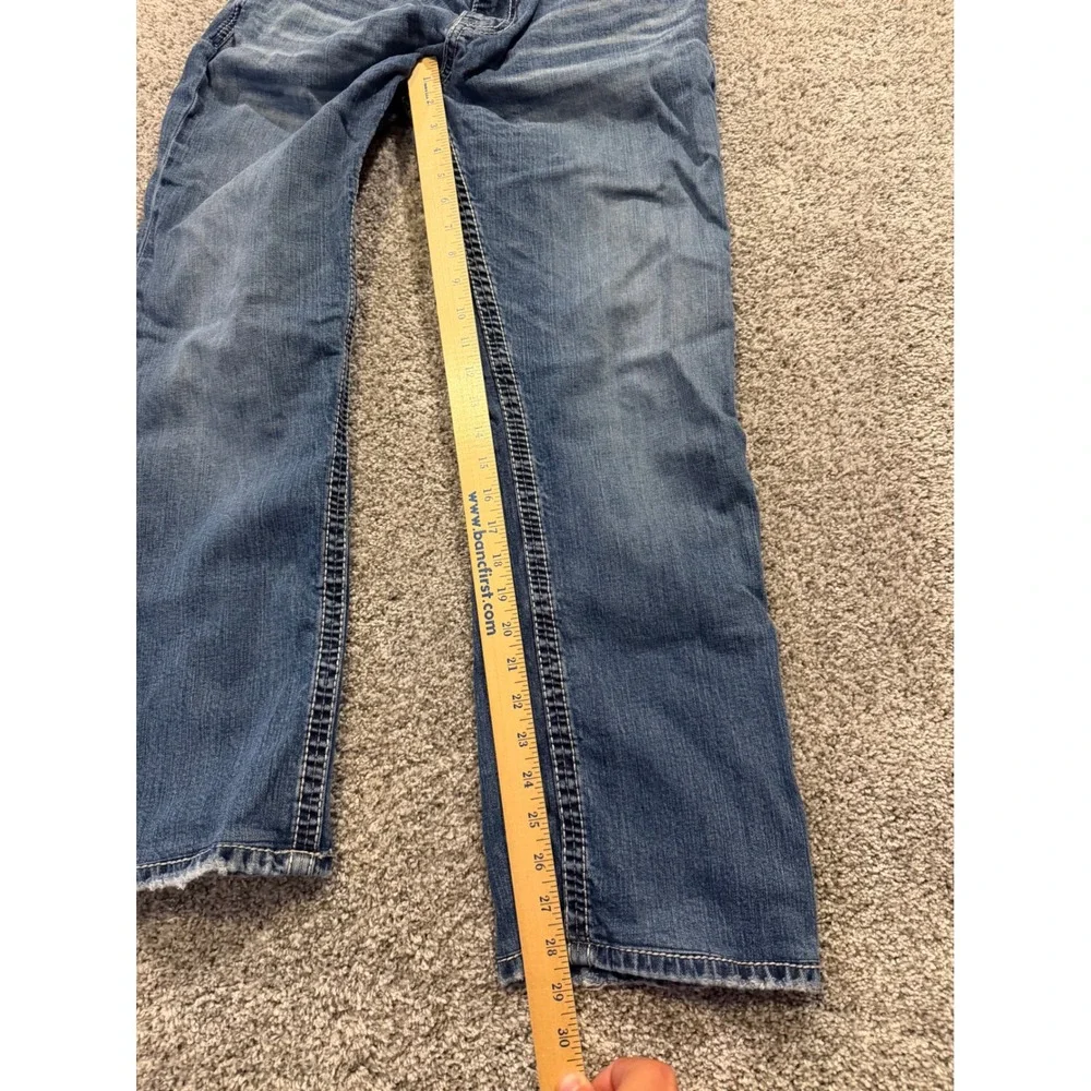 BKE Jeans Mens 32R Blue Tyler Straight Leg Stretch Distressed Denim Pants *